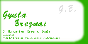 gyula breznai business card